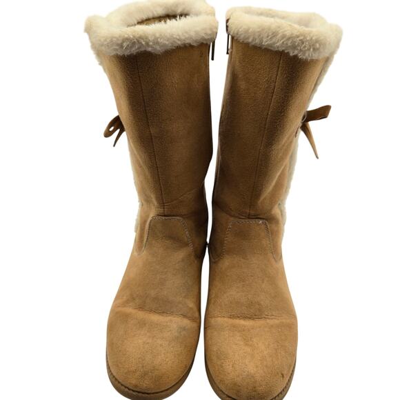 Gymboree 3 Brown Girl's Fur  Insulated Shearling Style Snow Winter Boots Shoes - Picture 2 of 5